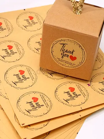 Thank You Kraft Sticker Seals - Pack of Round Labels