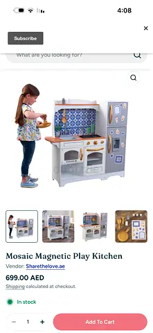 Wooden Mosaic Magnetic Play Kitchen - Good Condition