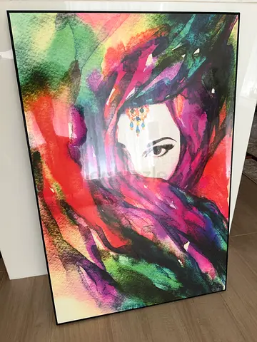Hand-Painted Style Watercolor Portrait Print in Black Frame (60x90cm)