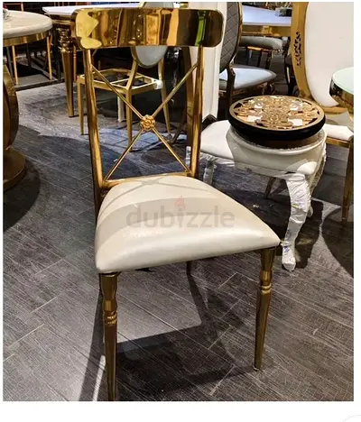 Luxury in Every Detail ▪︎Gold Cross-Back Dining Chair