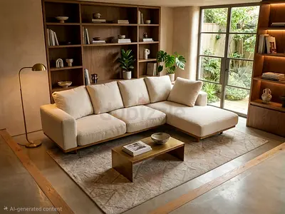 West Elm L Shape Original Sofa Beige Excellent Condition