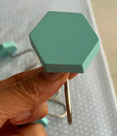 Shower curtain hooks wooden - modern design from Pan Home Mint Green