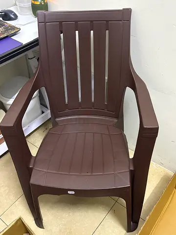 Brown Plastic Stackable Garden/Patio Chair