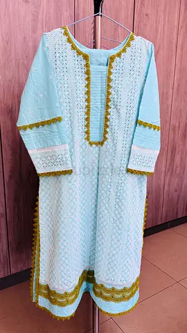 Light blue chikankari shirt and trouser from brand Kayseriya.