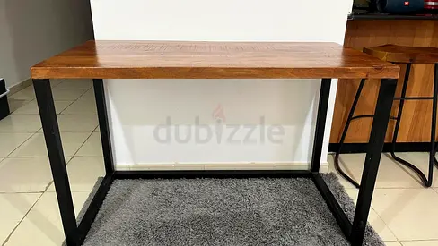 IKEA Desk – Natural Wood  Metal Frame – Excellent Condition