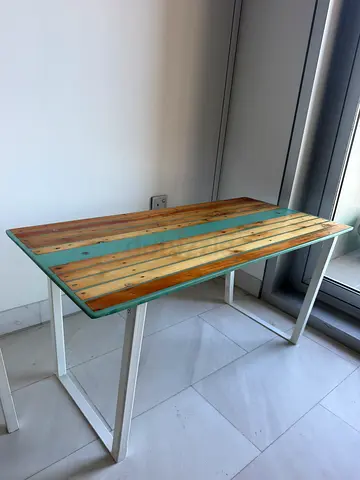 Coffee table ,Wooden Slatted covered with resin. Stylish and custome made
