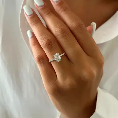 1CT Natural Oval Diamond Ring GIA
