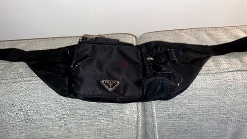 Prada Nylon Belt Bag Black Unused with Dust Bag and Auth Card