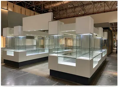 **URGENT**Custom Retail Display Kiosk Units with Glass Showcases - Set of Modular Counters