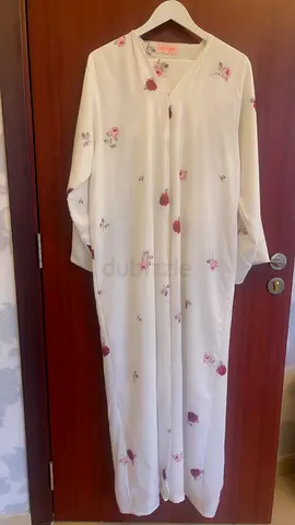 Floral White Abaya