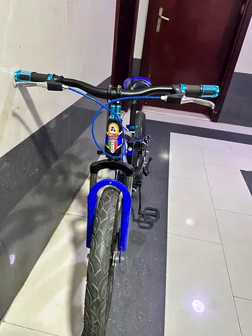 Blue Mountain Bike with Suspension and Adjustable Seat