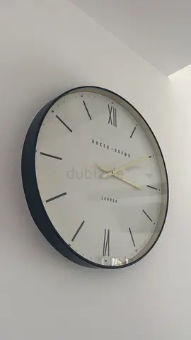 Large Wall Clock - Minimalist Black Frame, Working