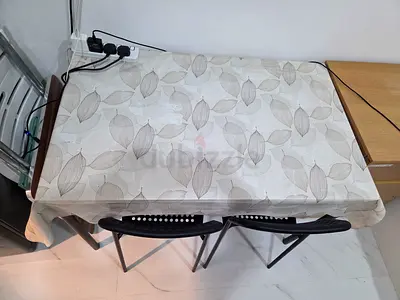Rectangular Dining Table with Two Chairs