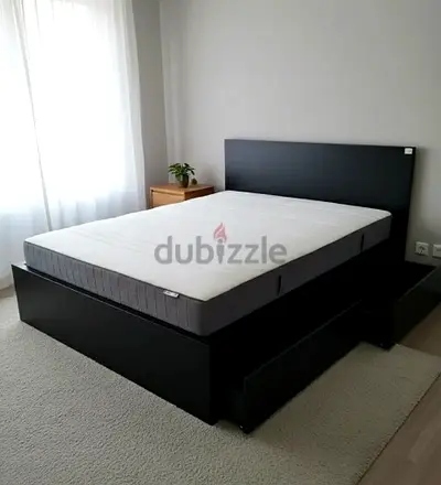 Ikea King size bed with mattress available in perfect condition