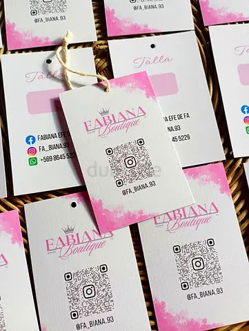 Fabiana Boutique Branded Clothing Tags - Pack of Printed Hang Tags