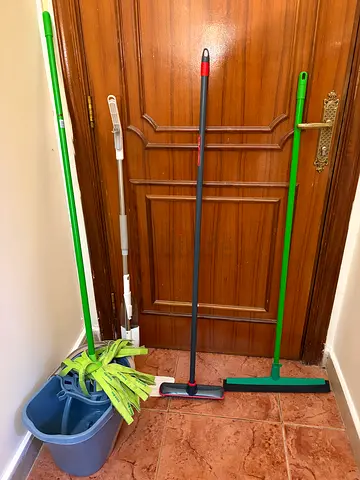 Set of household mops with bucket and wringer - good condition
