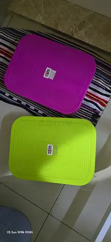 Set of 2 Plastic Stool / - Pink  Green