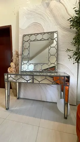 Luxury Hexagonal Mirrored Console  Matching Mirror Set