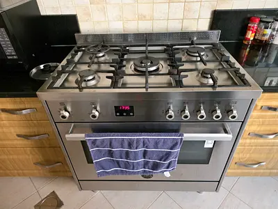 Bertazzoni 90X60 cm Cooker 5 Gas Burners Multi Function Electric Oven Stainless Steel