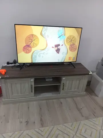 Wooden TV Console / Entertainment Unit - Light Grey Finish