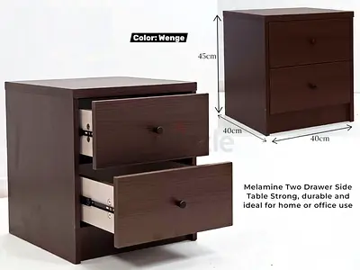 Wenge Bedside Table with Drawer – Nightstand Table with Lockable Key Drawers