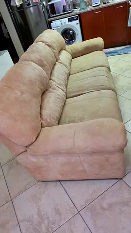 Comfortable 3 Seater Fabric Sofa in Beige (4 year old )