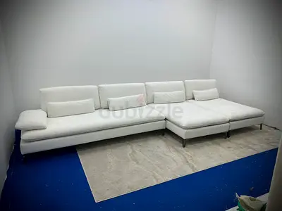 As perfect condition rochebobois white color lshape sofa