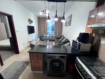 For annual rent - furnished and equipped - VIP - balcony - with master bedroom - Tower C