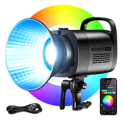 NEEWER CB100C 130w RGB LED Video Light, APP/2.4G Control 360° Full Color 2700K-6500K 27000lux/m COB