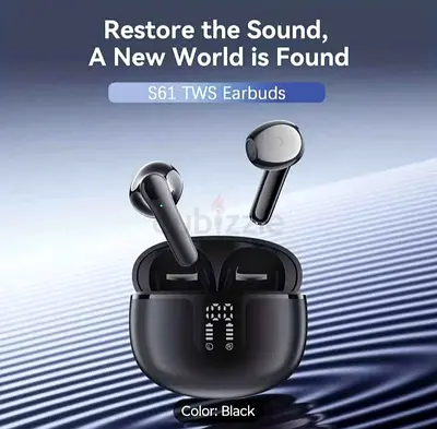S61 TWS True Wireless Bluetooth Earbuds with Charging Case (Black)