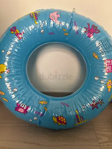 Childrens Inflatable Swim Ring - Blue Sea Creatures.
