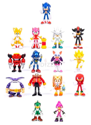 Sonic The Hedgehog Figure Set of 15 | Shadow, Tails, Knuckles  More | Collectible Toys