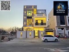 Luxury modern villa with 6 bedrooms, two floors and a roof, with super deluxe finishes. Includes reg