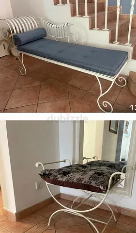 Chaise long and stool