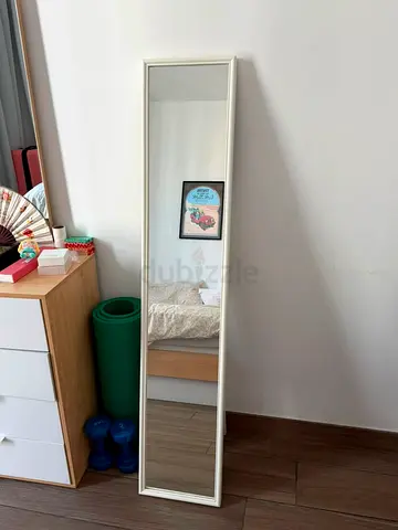 Full-length Free-standing Mirror with White Frame - Good Condition