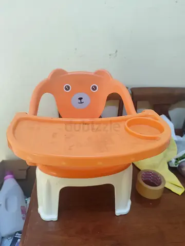 Compact Orange Baby High Chair with Tray (Used)