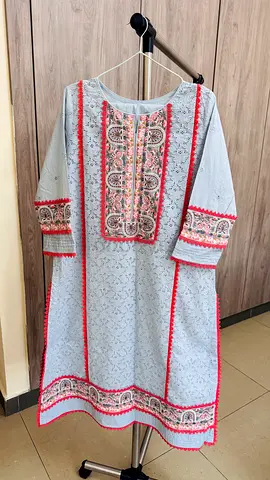 Bluish gray chikankari shirt and trouser from brand Kayseriya.