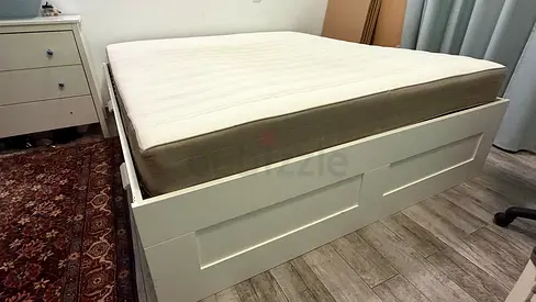 Ikea king size bed with storage