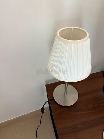 Modern Table Lamp with White Pleated Shade