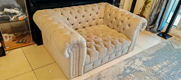 Marina Home beige textured Sofa Seater — good condition