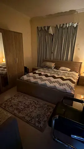 3-piece bedroom set: bed frame, wardrobe with mirror dresser