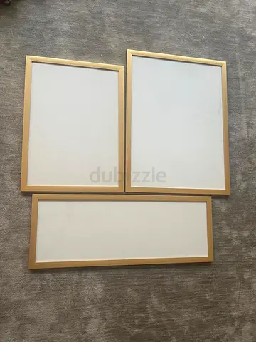 Set of 3 Gold Photo Frames (Various Sizes) - Good Condition
