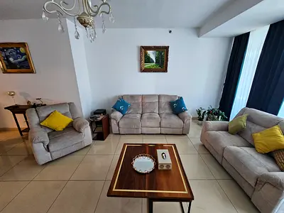 3-piece beige fabric sofa  - good condition
