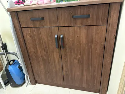 Shoes rack Brown Wood Finish Shoe Cabinet with Drawers - Good Condition