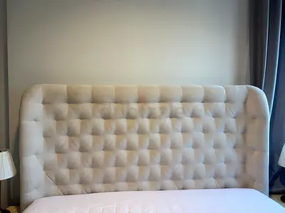 Tufted Fabric Headboard Bed Frame