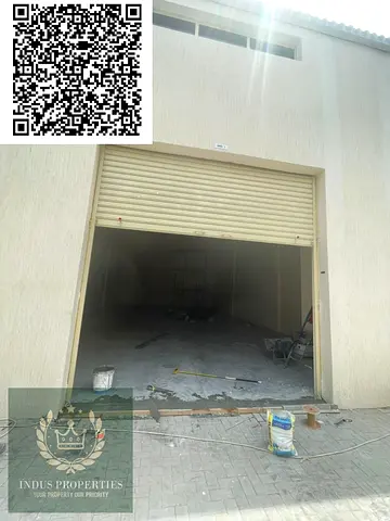 مستودع جديد واسع متاح للإيجار، طابق أرضي فقط بمساحة ٢١٠٠ قدم مربع، مزود بدورة مياه وكهرباء ١٥ كيلوواط، في منطقة الجرف الصناعية ٢ بمدينة عجمان فقط.