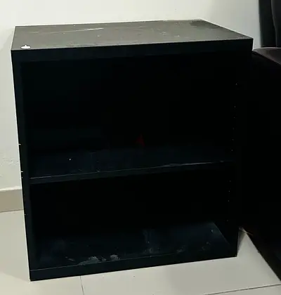 Black 2-Shelf Small Bookcase / Storage Unit - Good for Office or Living Room