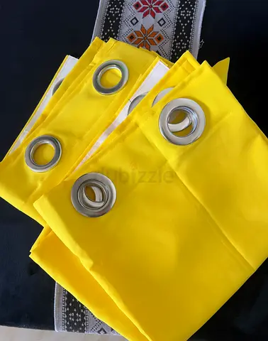 Yellow Eyelet Curtains - 225 * 140 cm