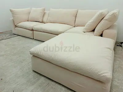Marina home luscious cloud feather 🪶 filled modular sofa with ottoman