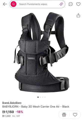 Babybjorn baby 3d mesh carrier one air black